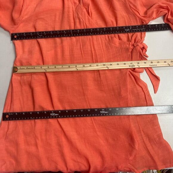 TIME & TRU Orange Top Wrap 3/4 Sleeves Size XL New With Tags - Picture 2 of 12